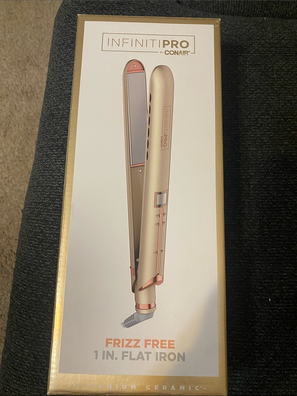 Conair InfinitiPRO Frizz Free 1" Flat Iron - Gold with Rose Accents